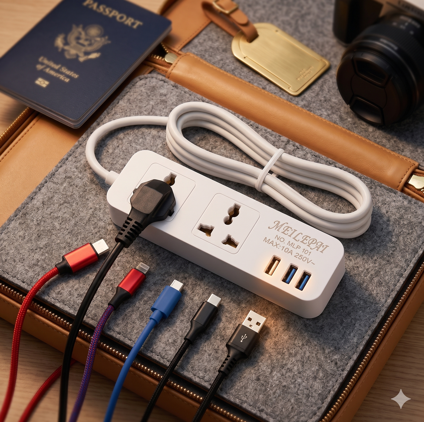 Universal Power Extension with USB Ports – Smart Charging Multi Socket Board