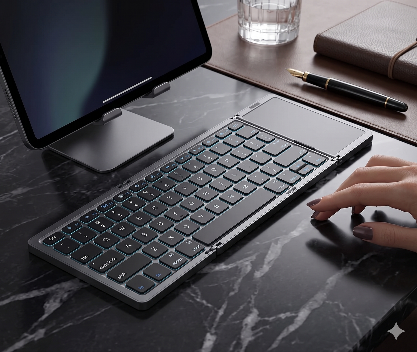 Smart Foldable Wireless Keyboard with Touchpad – Universal Compatibility for All Devices