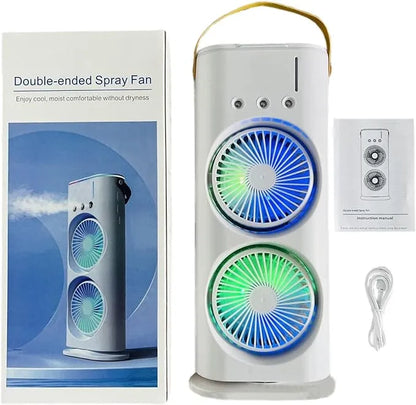 Best Gift for Summers- Mini Double Head Spray Fan with Water Tank – Portable Summer Cooling Fan [TOP SELLING]