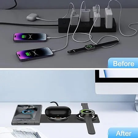 Travel-Friendly Charging Solution  – Ultra-Slim 3-In-1 Foldable Wireless Fast Charger