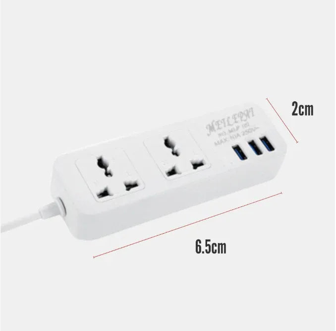 Universal Power Extension with USB Ports – Smart Charging Multi Socket Board