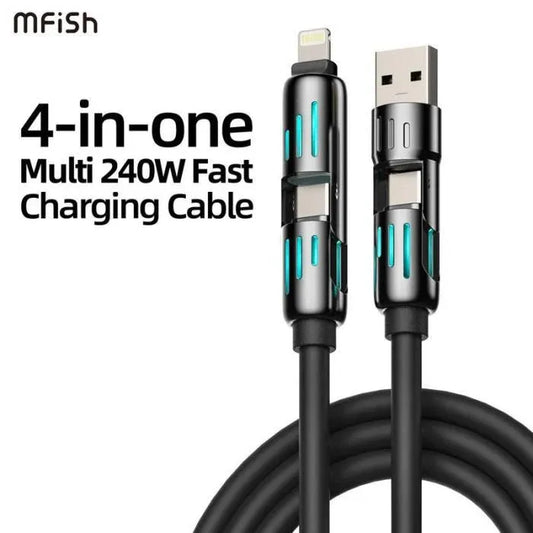 Universal 4-in-1 Multi USB Cable | Fast Charging & Data Sync for All Devices  [Top Selling]