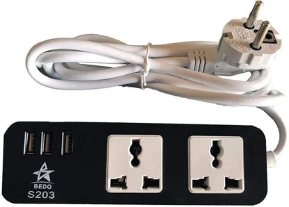 Universal Power Extension with USB Ports – Smart Charging Multi Socket Board