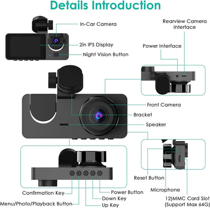 Car DVR Dash Camera – HD Video Recorder with Motion Detection & Night Vision