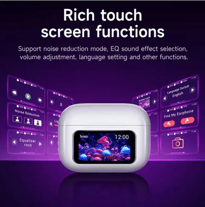 Smart Touch Screen Bluetooth Earbuds Hoco EW72 – Wireless, Noise Reduction, Hi-Fi Audio [Limited Time Offer]