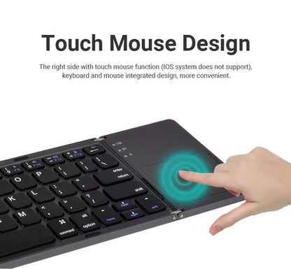 Smart Foldable Wireless Keyboard with Touchpad – Universal Compatibility for All Devices