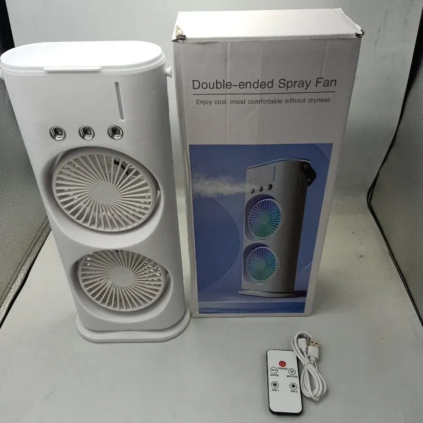 Best Gift for Summers- Mini Double Head Spray Fan with Water Tank – Portable Summer Cooling Fan [TOP SELLING]