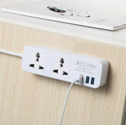 Universal Power Extension with USB Ports – Smart Charging Multi Socket Board